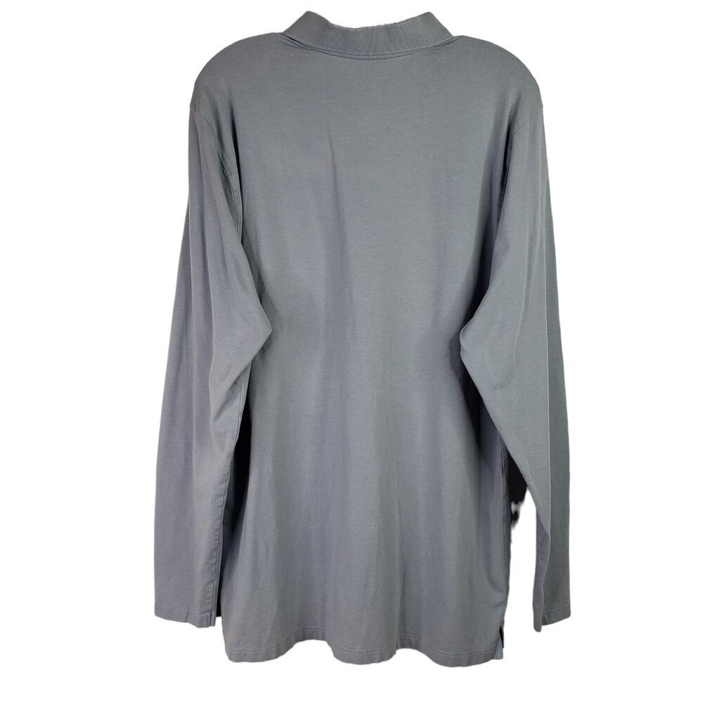 Coolibar Shirt Men's XL Gray Blue UPF 50 Sun Protection LS Collared Polo Cotton - Picture 3 of 6